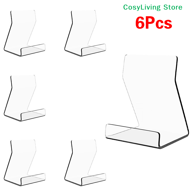 Clear Acrylic Book Stand Holder - 1/2/6 Stück transparenter Desktop-Acryl-Displayständer für Bücherregal,