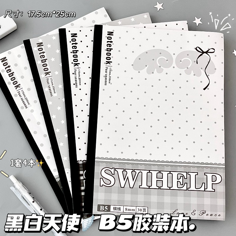 4er-Pack Schwarz-Weiß Engel B5 – Blank Sheet Music Notebook Bewertung und Preis